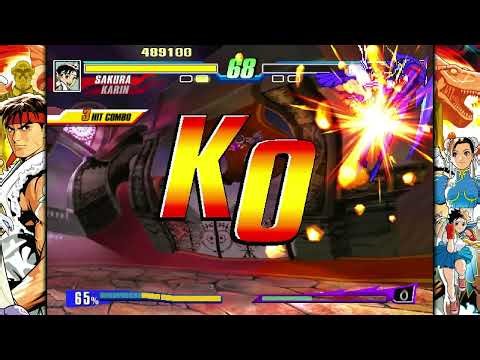 Capcom Fighting Evolution - Sakura & Karin Playthrough (Arcade Mode)