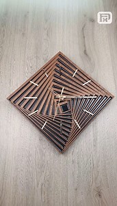 Walnut epoxy resin clock with geometric style