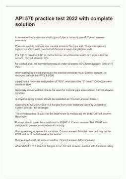 API 570 practice test 2022 with complete solution