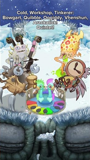 MSM Quintet! Bowgart, Quibble, Oogiddy, Vhenshun, and Arackatick! #mysingingmonsters #msm
