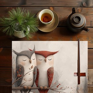 Snow Owl Placemat: Cotton Twill Dining Table Decor - Etsy