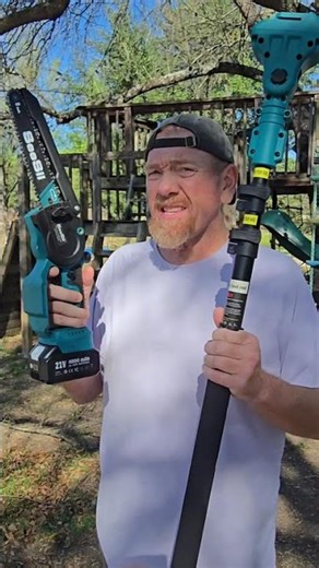 SeeSii 2-in-1 Cordless Pole Saw & Mini Chainsaw with 2 Batteries