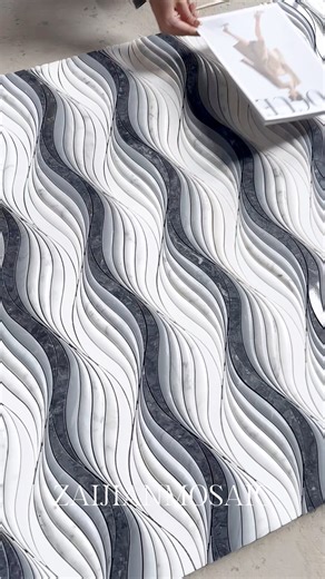 🌊 Wave Mosaic – The Rhythm of the Sea, Captured in Stone - - - #zaijianmosaic #mosaic #art #glass #design #bathroom #mosaicart #marble #interiordesign #interiors #bathroomdesign #decor #dreamhome #lifestyle #tile #marblemosaic #floor #floordesign #livingroom #tiledesign | Zaijian Mosaic