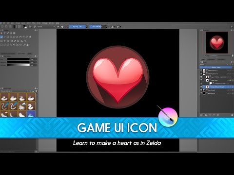 Make a heart icon as in Zelda: Krita UI tutorial