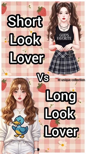 short look lover 😜 vs long look lover 😘#short #fashion #muniquecollection