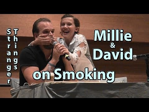 David Smokes on Set & Millie Stops it on Stranger Things Millie Bobby Brown David Harbour S1