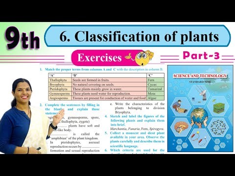 Exercises 9th Science Exercises | Chapter 6 | Classification of Plants | Part 3 | Maharashtra Board
