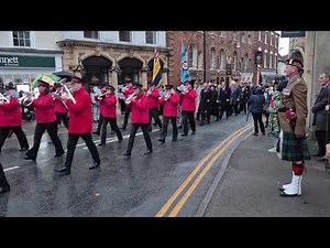 Taking the salute at Dursley Remembrance parade on Remembrance Sunday