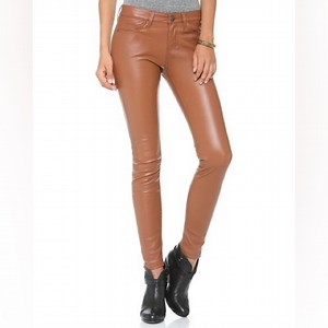 Current/Elliott Camel Brown Ankle Skinny Leather pants size 24