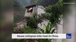 67K views · 1.1K reactions | In seconds this house collapses into a river in China. | The Weather Channel | Facebook