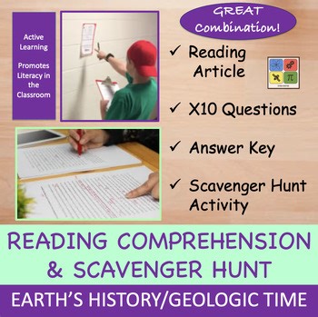 Earth's History/Geologic Time Reading Passage & Scavenger Hunt Bundle