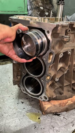 Engine Piston Install #automobile #engineblock #usa #mechanic #automotive