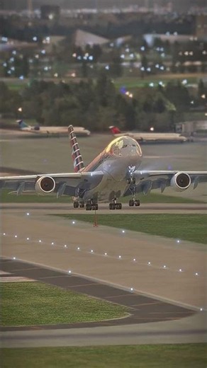 American Airlines A380 Taking Off from Chicago 🇺🇸✈️ | Giant Departure #shorts #aviation