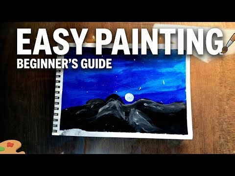easy watercolor paintingfor beginners / step by steptutorial / easy night scenery