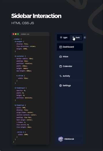 Slider Navbar – HTML CSS JS 🗒️ #htmlcss #javascript #code