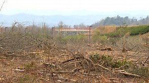 Land along NC 280 cleared to make way for Asheville Regional Airport parking lot