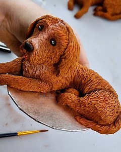 2.2K views · 102 reactions | Fondant Dog ready for our Fondant Course Starting soon I will be teaching you how you can easily make this dog. On sale next week £25 for the full 5 week online course through facebook lives. Course consists of these tutorials on a Thursday Night (but can be watched at a later date for your convenience) Dog Roses Carnations Fairy Lion Bear | Jinny's Cakes Bakes & Decorates | Facebook