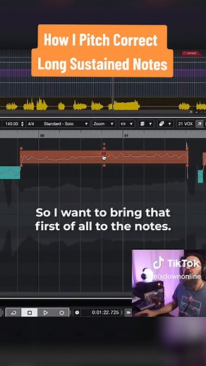 Cómo corregir el tono de notas largas en Cubase