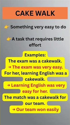 Cakewalk Meaning in English 🎂 | Daily English Vocabulary #shorts