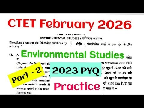 CTET February 2026 Environmental Studies 2023 PYQ Practice Part-2