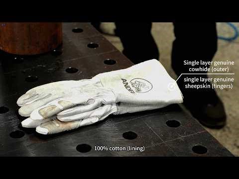 ANDELI 13.7" Welding Gloves – White 932°F Heat Resistant TIG/MIG