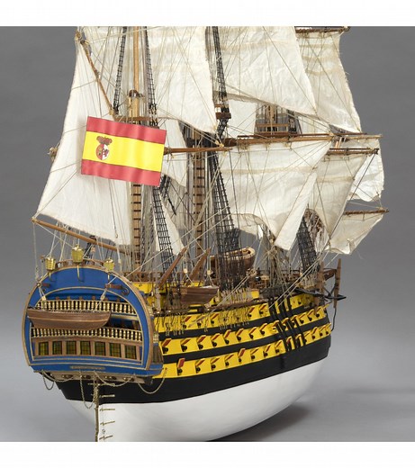 Maquette de Bateau en Bois Navire de Ligne Santa Ana 1:84