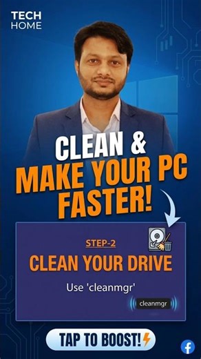Clean Your PC & Make It Faster ⚡ | Easy Trick with Cleanmgr 🚀 #Shorts
