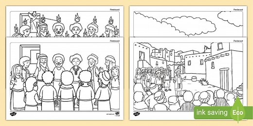 Pentecost Story Colouring Pages