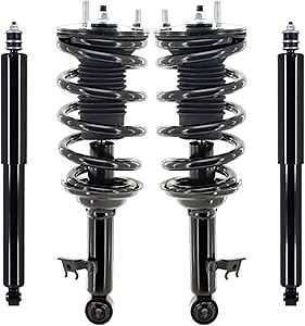 PM Auto Set 4 Front Quick Complete Strut-Coil Spring-Rear Shock Replacement For 2005-2015 Toyota Tacoma Base RWD