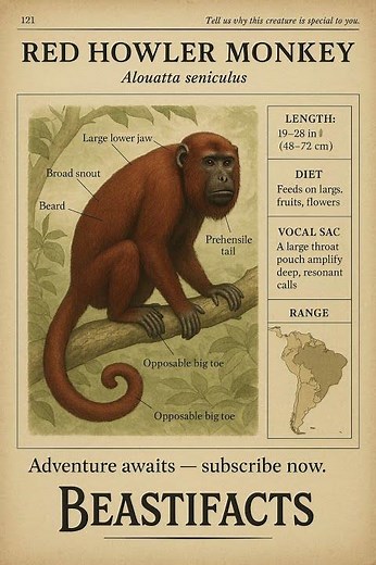 Red Howler Monkey Infographic: The Voice of the Rainforest 🐒🌿