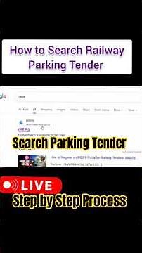 How to search upcoming IREPS(Railway)Parking TENDER | Railway station Parking Tender Search kare