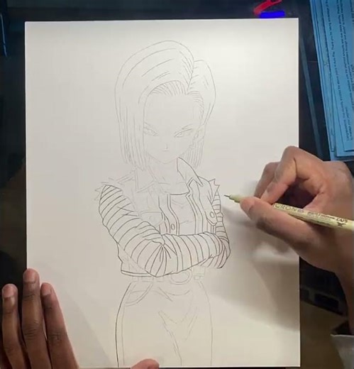 Android 18 drawing #viralshort #art #anime #dragonballz