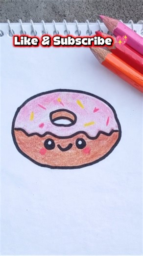 Cute Donut Drawing 🍩 | Easy & Satisfying #shorts