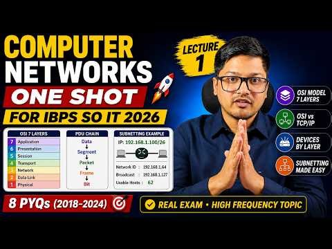 IBPS SO IT 2026 🔥 COMPUTER NETWORKS ONE SHOT | OSI + SUBNETTING + PYQs