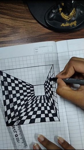 Crazy 3D Optical Illusion Drawing 🤯✨ | Easy Art Trick for Beginners