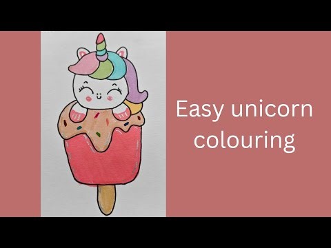 Easy unicorn colouring tutorials