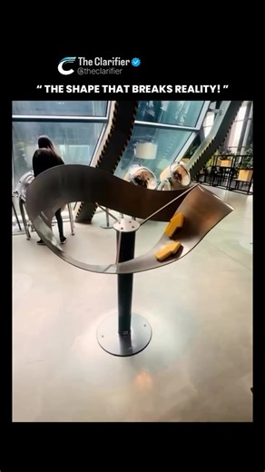 The Clarifier on Instagram: "The visual representation before you illustrates a practical demonstration of a profoundly intriguing mathematical construct: the Möbius strip. This unique shape is characterized by possessing a single surface and a singular boundary edge. By performing a single twist on a strip of paper and subsequently joining its extremities, one creates a non-orientable surface. This implies an absence of distinct "interior" or "exterior" regions, a characteristic typically assoc