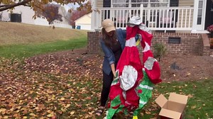 11FT Christmas Inflatable Train with Santa Claus, Gift Boxes, Christmas Trees, Built-in Lights, 2026 Yard Decor Giant Blow Up Santa Train, Lovely Holiday Winter Decor for Party Garden Lawn