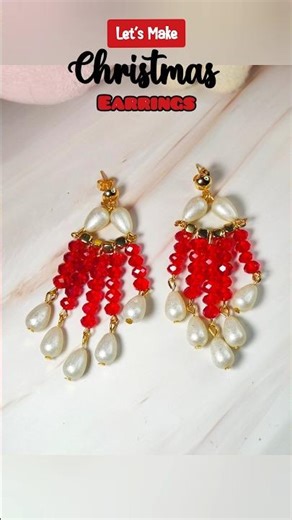 Christmas Earrings at home🎄✨⛄ Super- Easy DiY #shorts #diy #christmas