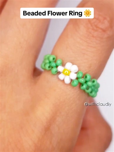 Beaded Flower Ring Tutorial for Easy Jewelry Making