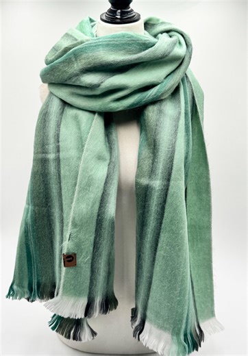 Alpaca Scarf – Sage Green Plaid | Soft & Warm | Handwoven in Ecuador - Etsy