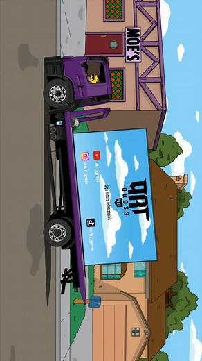 Desenhos Animados dos Simpsons e Caminhões Arqueados