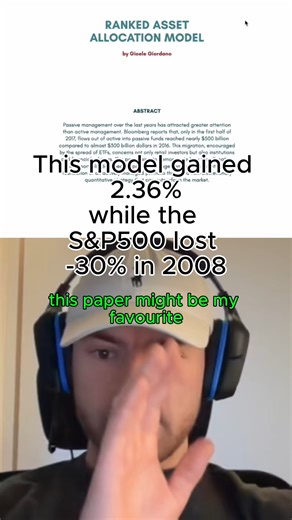 rickdanoff on Instagram: "The Charles Dow Award paper from 2018 is a good example of this. It introduces a really simple momentum and volatility framework using a Swiss-style ranking system. It outperforms the market, roughly doubles the Sharpe, and doesn’t even lose money in 2008. You can just Google “Ranked Asset Allocation Model” if you want to dig into it more, or message me if you’re interested. I also teach this in school anyway, which is even better."