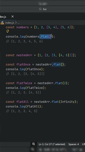 The flat() method in JavaScript — how to unfold nested arrays #javascript #js #programming