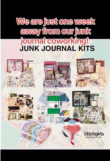 In just one week we our have a virtual junk journal coworking workshop! Did you sign up!?!? Its free!!! Grab a kit and meet us on Zoom! #junkjournalworkshop #junkjournalcoworking #journalworkshop #blackgirlsjournalclub