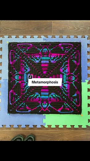 Working on a poncho. Panel one complete. . Pattern: Metamorphosis Pattern by Sixel Design #metamorphosis #sixeldesigns #crochet #mosaiccrochet #crochetersoftiktok #crochettiktok #crocheted #workinprogress #wip