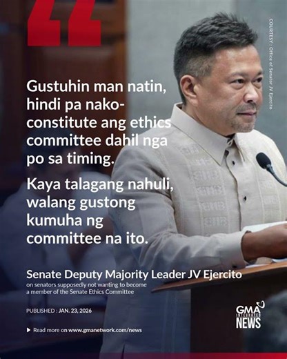 Sen. Ejercito on Senate Ethics Committee - Walang gustong kumuha ng commit... | GMA Integrated News