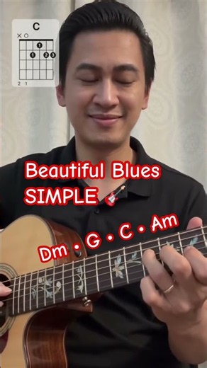 Simple Chords • Beautiful Blues 🎸 Dm • G • C • Am #acoustic #guitar