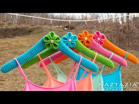 HOW to CROCHET CLOTHES HANGER COVER - Crocheted Covers for a Hanger
