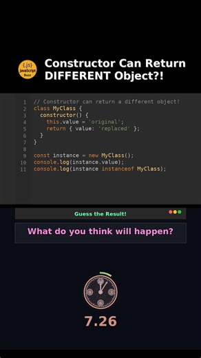 Constructor Can Return DIFFERENT Object?! #javascriptshorts